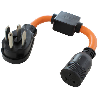 AC WORKS® [S1450CB620] 1FT 50A 14-50P RV/Generator/Range Plug to 6-15/20 Outlet with 20A Breaker