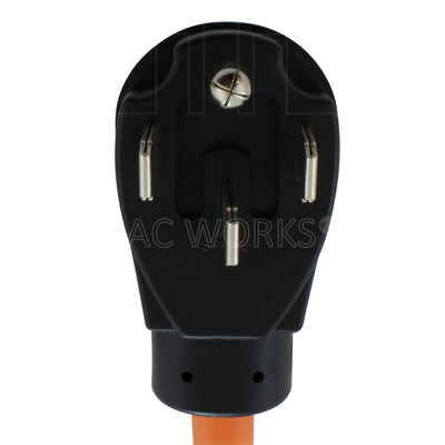 AC WORKS® [S1450CB620] 1FT 50A 14-50P RV/Generator/Range Plug to 6-15/20 Outlet with 20A Breaker