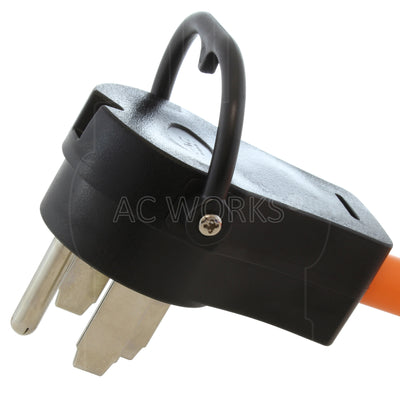 AC WORKS® [S1450W620-018] 1.5FT 50A 4-Prong RV/Range 14-50P Plug to (3) NEMA 6-15/20 Tri-Outlets