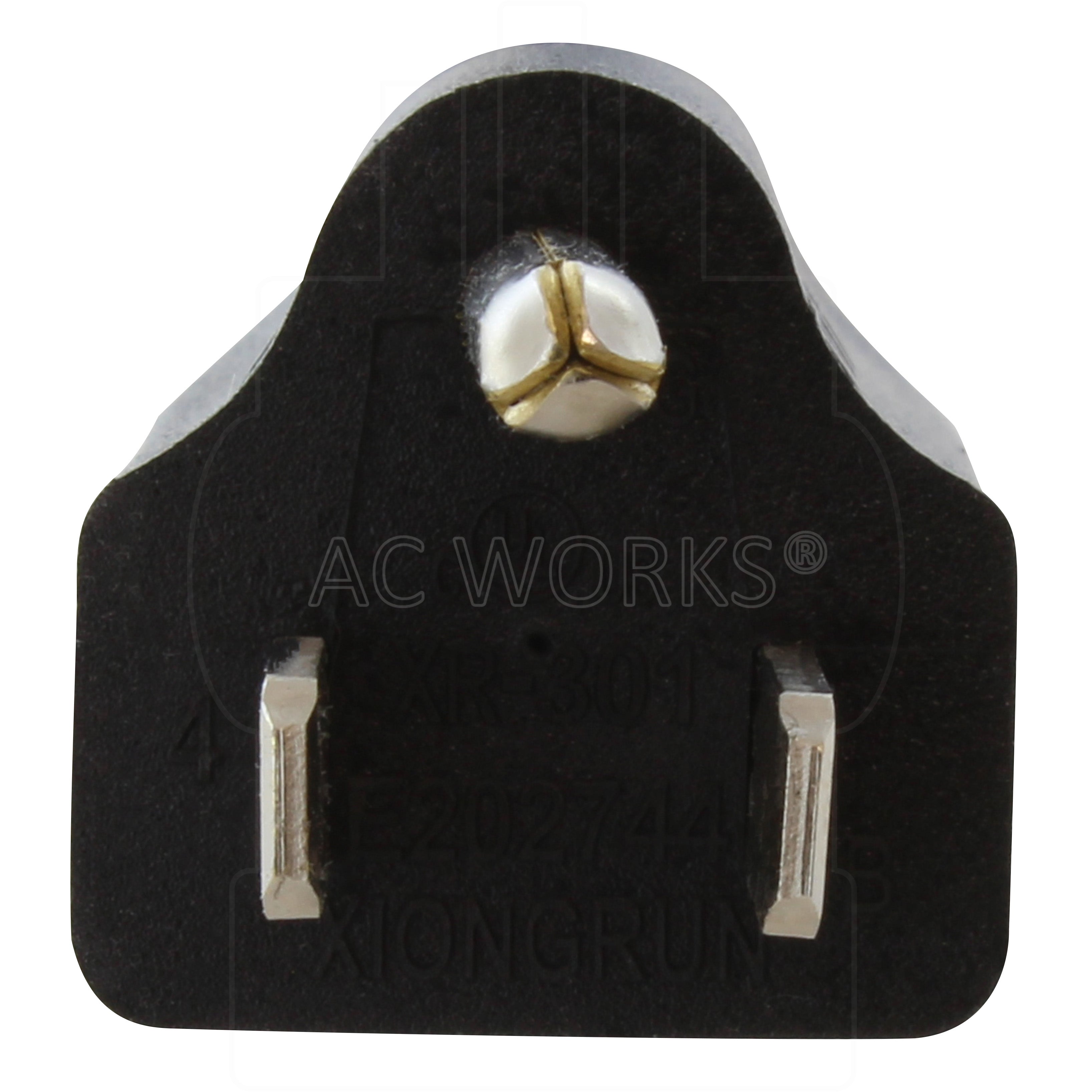 AC WORKS® [S515520-012]1Ft 15A to 20A Plug Adapter Cord NEMA 5-15P