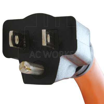 AC WORKS® [S515L530-012] 1FT STW 10/3 NEMA 5-15P 15A Household Plug to NEMA L5-30R 30A Adapter