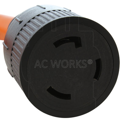 AC WORKS® [S515L530-012] 1FT STW 10/3 NEMA 5-15P 15A Household Plug to NEMA L5-30R 30A Adapter