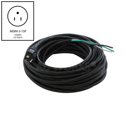 NEMA 5-15P to stripped wires