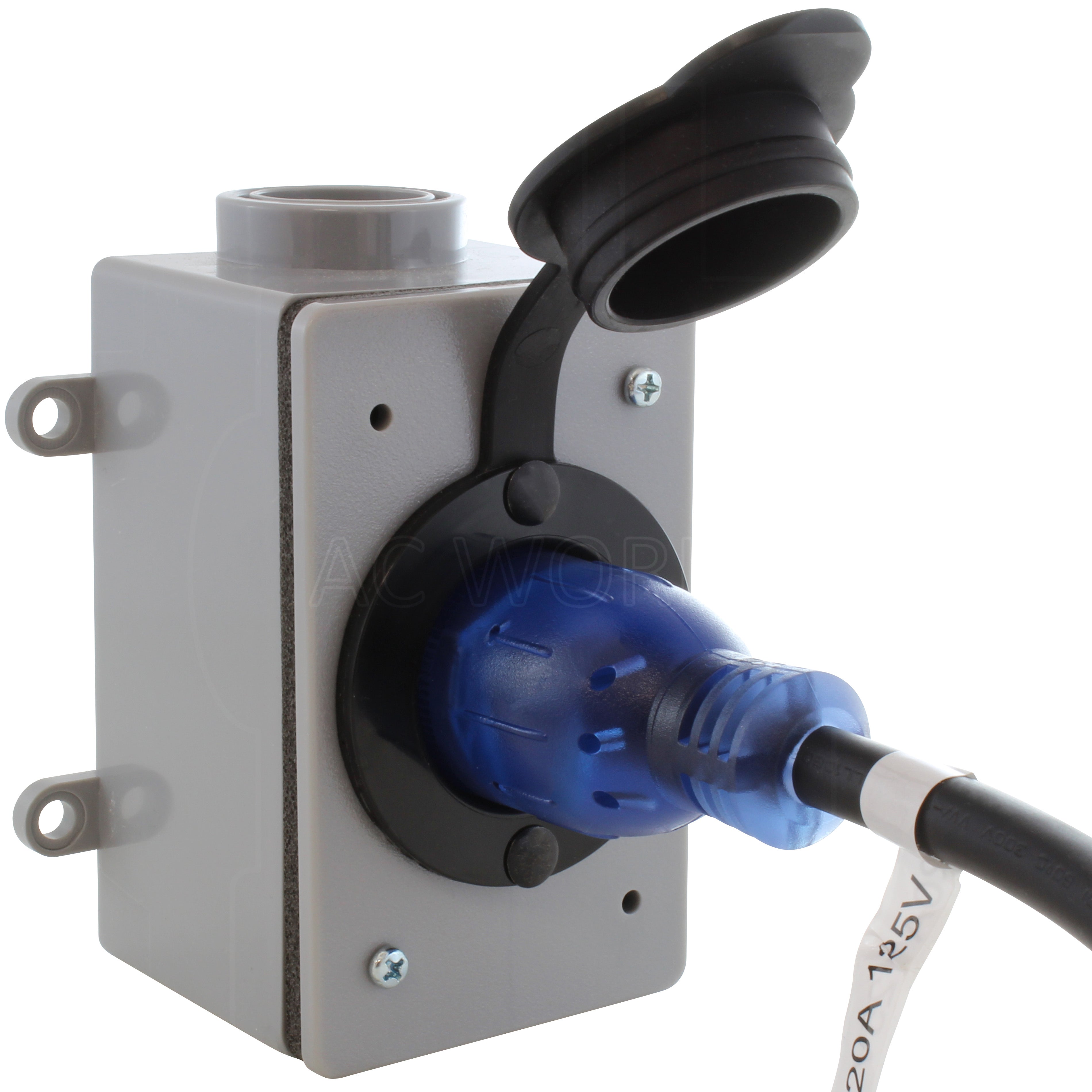 AC WORKS® [S520PR] NEMA 5-20 T-Blade Indoor/Outdoor Extension Cord with Indicator Light