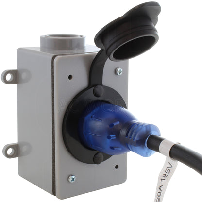 AC WORKS® [S520PR] NEMA 5-20 T-Blade Indoor/Outdoor Extension Cord with Indicator Light