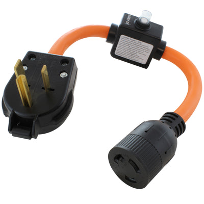 NEMA 6-50P to NEMA L6-30R with 30A Inline Circuit Breaker