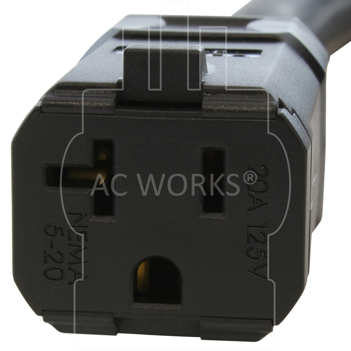 AC WORKS® [SD515520] SOOW 10 Gauge NEMA 5-15P to NEMA 5-20R 15/20A Super Duty Rubber Extension Cord