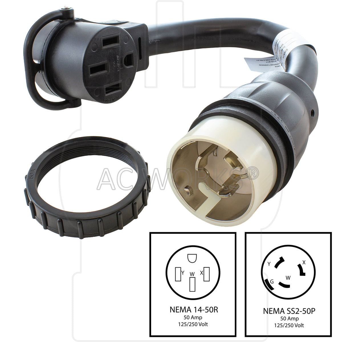ss2-50 plug to 14-50 connector with nema