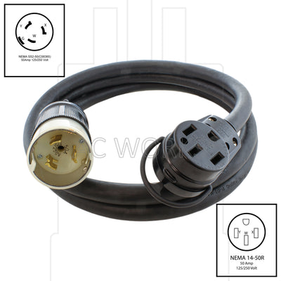 4-Prong, 50A cord with NEMA pin