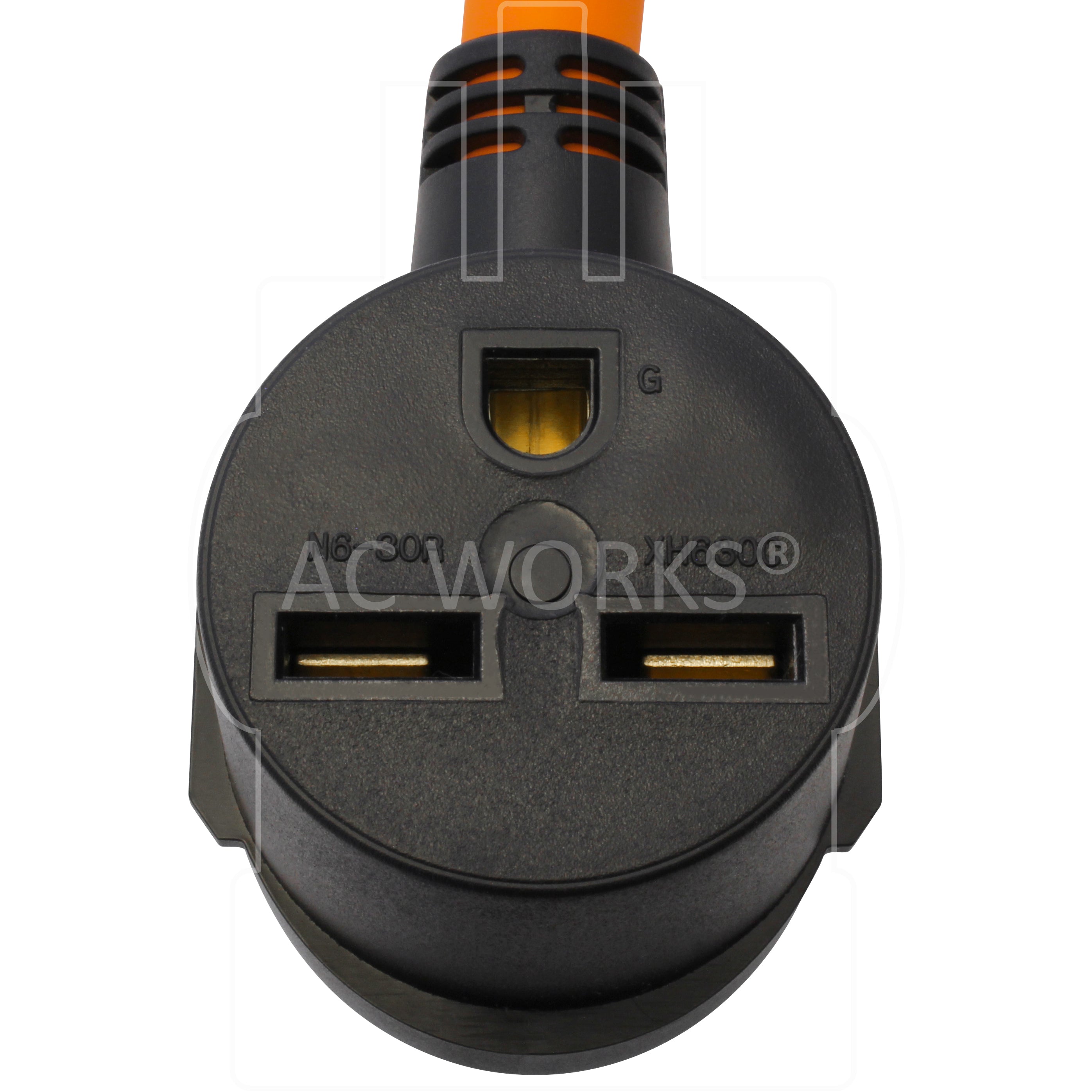 AC WORKS® [SS2630-018] 1.5FT 50A 125/250V SS2-50P/CS6365 Plug to 30A 250V 6-30R Commercial HVAC Adapter Cord