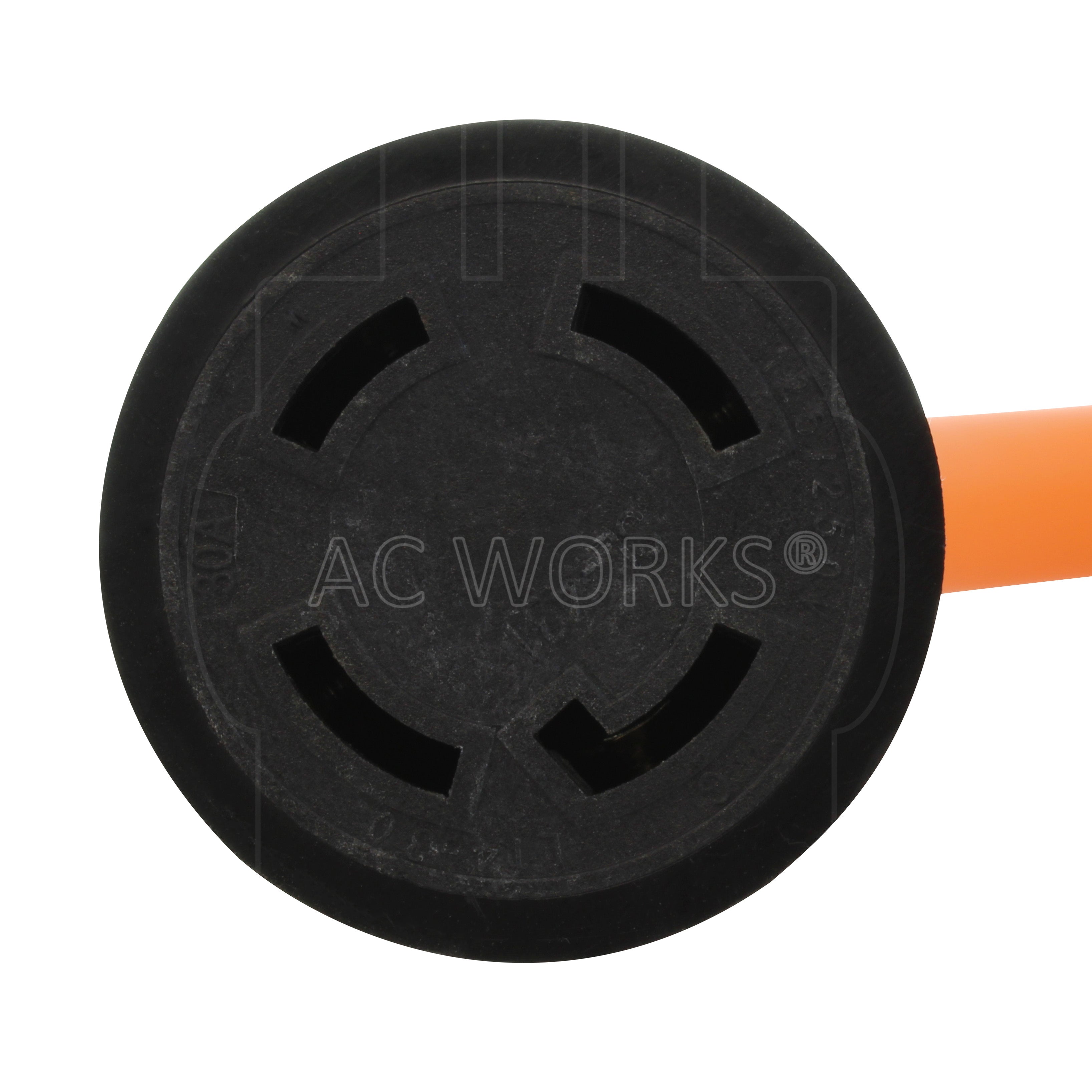 AC WORKS® [SS2L1430-018] 1.5FT 50A 125/250V SS2-50P/CS6365 Plug to L14-30 4-Prong Locking Adapter