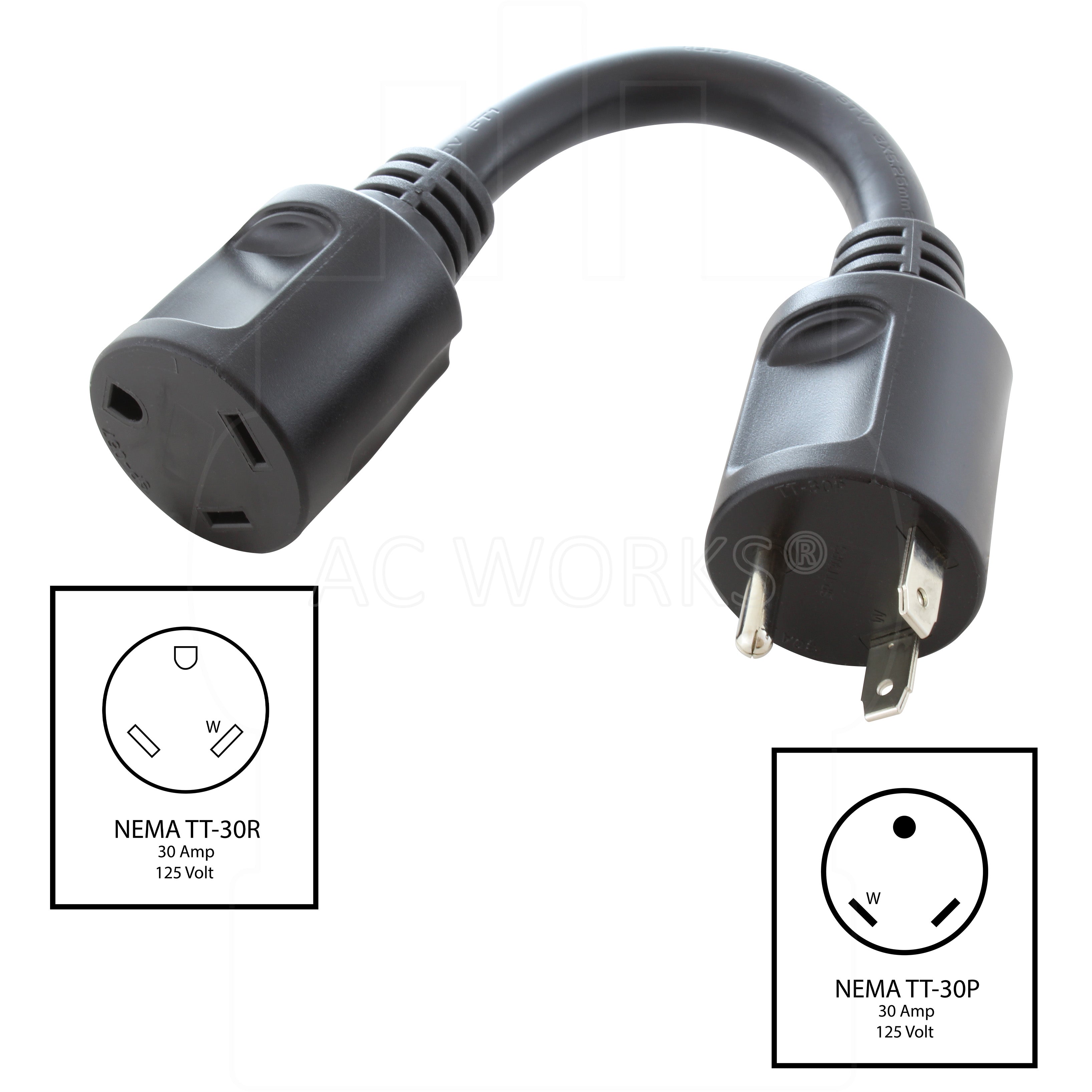 TT-30 30A 125V 3-prong short cable