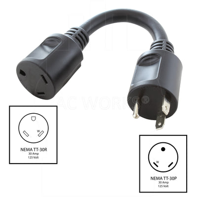TT-30 30A 125V 3-prong short cable