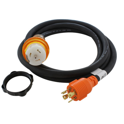 AC WORKS® [TEL1430] L14-30P 30A 4-Prong Locking Plug to CS6364 50A Connector Temp Power Cord