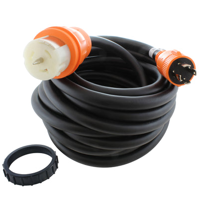AC WORKS® [TEL1430] L14-30P 30A 4-Prong Locking Plug to CS6364 50A Connector Temp Power Cord