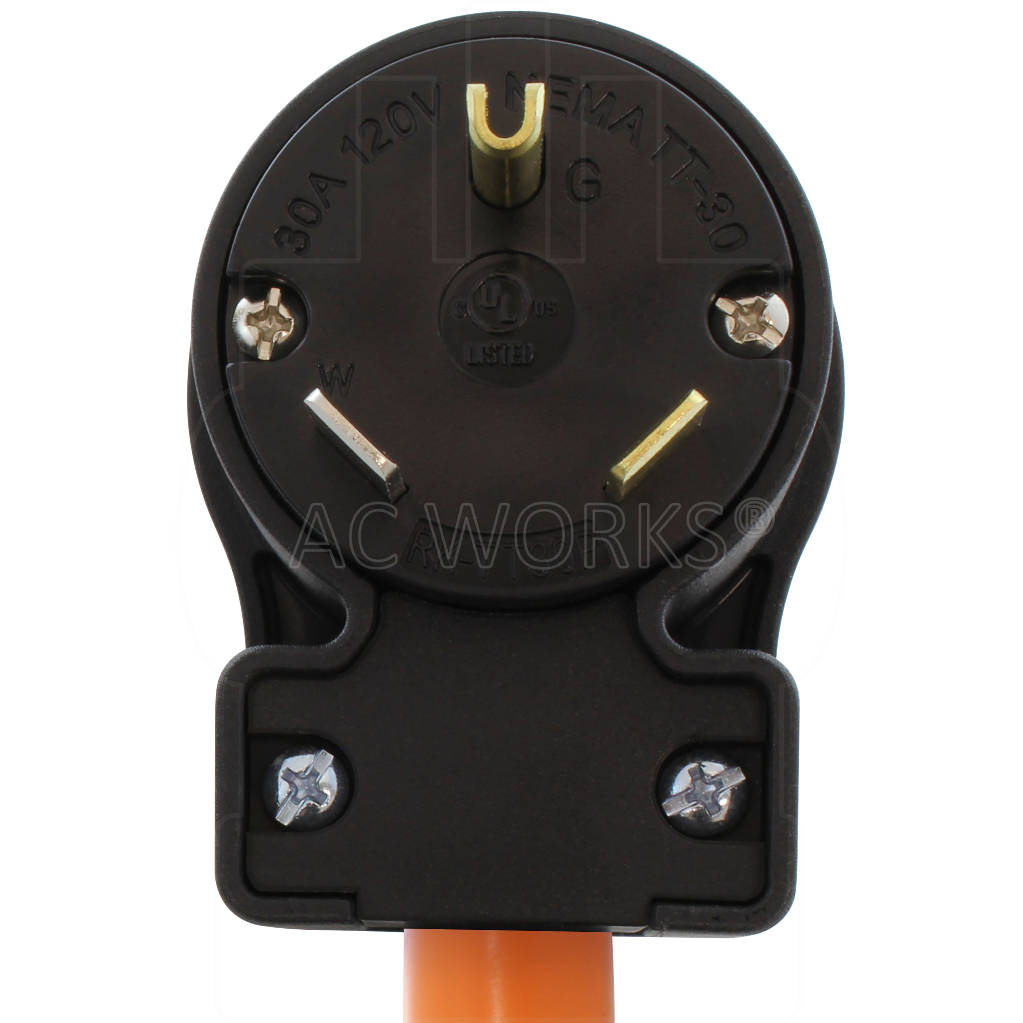 NEMA TT-30P, straight blade 3-prong Male Plug 