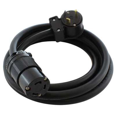 AC WORKS® [TT30L530] 30A 125V NEMA TT-30P to NEMA L5-30R Rubber Extension Cord