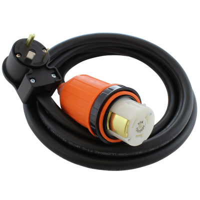 AC WORKS® [TTM50] RV 30A TT-30P Plug to SS2-50R RV/Marine 50A Detachable Inlet Connection