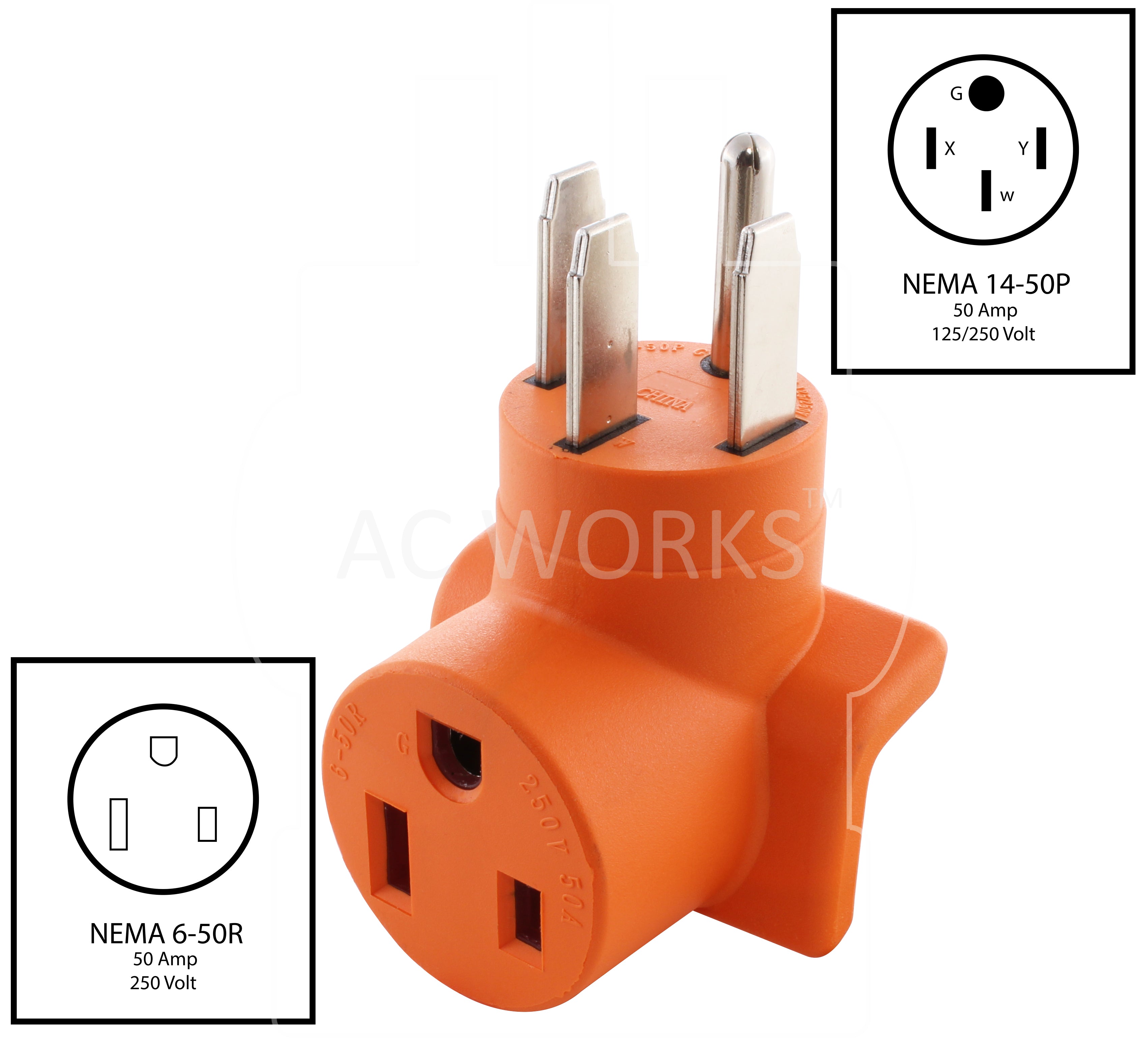 NEMA 14-50P to NEMA 6-50R welder adapter