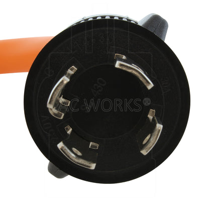 NEMA L14-30P, L1430 male plug, 4 prong twist lock plug, 30 amp 4 prong twist lock plug, AC Works Brand, AC Connectors