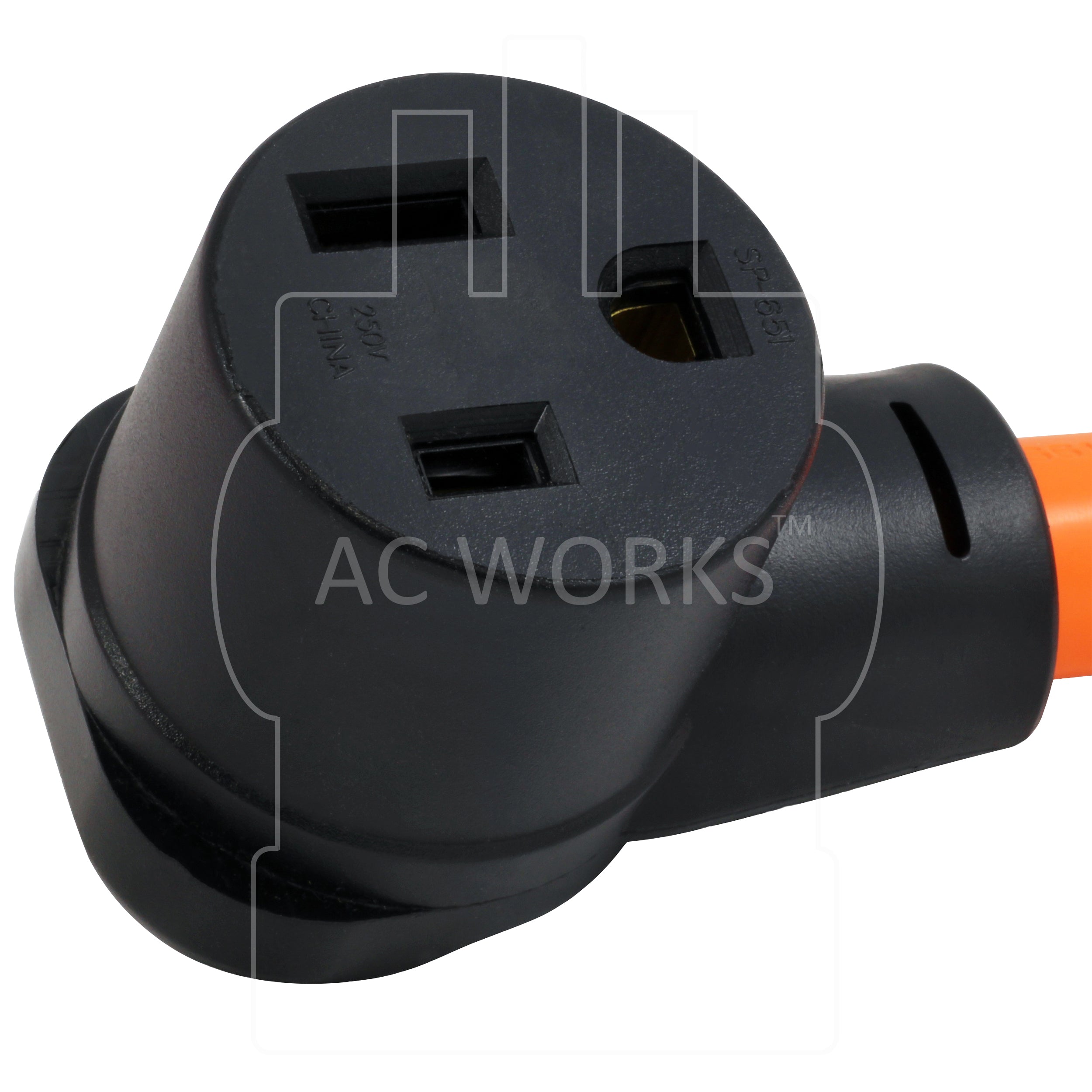 AC WORKS® [WDSS2650-018] 1.5FT SS2-50P/ CS6365 50A 125/250V Locking Plug NEMA 6-50R 50A 250V Adapter