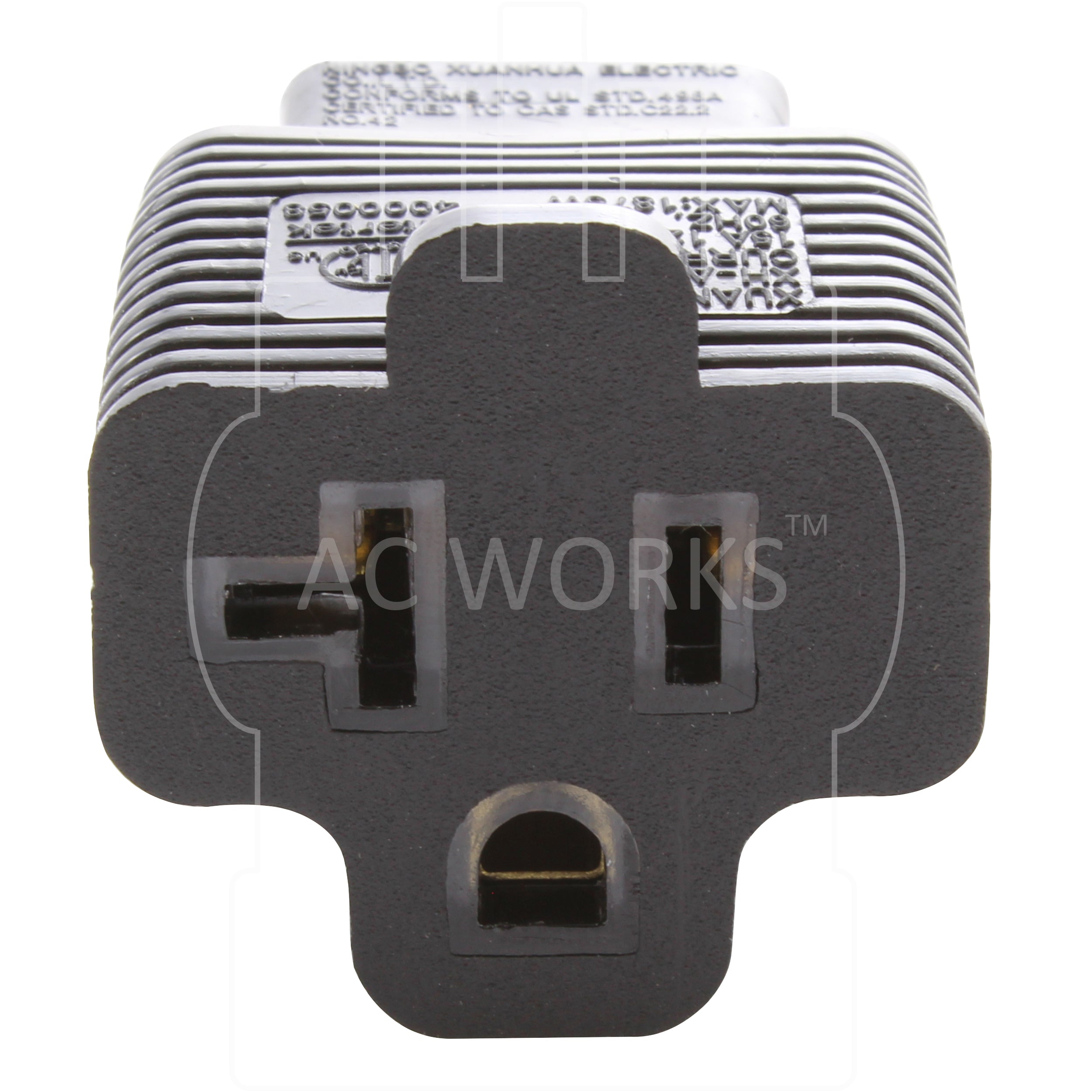 AC WORKS® [XH515520] 15A to 15/20A 125 Volt Plug Adapter with ETL Safety Approval