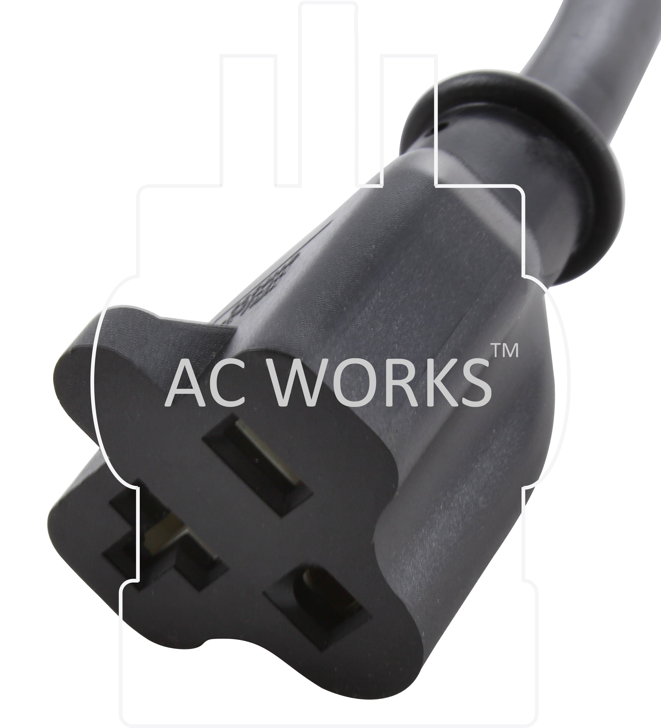 AC WORKS® [WS515520-012] 1 ft. 12/3 SJTW 15Amp to 20 Amp Adapter Cord