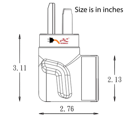 AC WORKS® AD1030620 Compact Dryer Adapter Specification Drawing