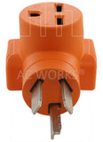 NEMA 10-30P 3-Prong 30 Amp Old Style Male Dryer Plug to 30 Amp 250 Volt NEMA 6-30R HVAC Female Adapter