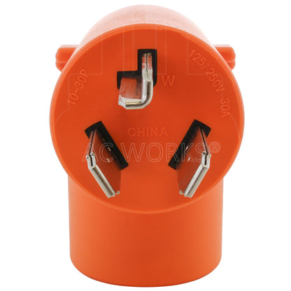 AC WORKS® [AD1030L620] 3-Prong Dryer Outlet to L6-20 20A 250V Locking Female Adapter