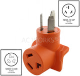 AC WORKS® NEMA 10-50P 50 Amp Old Style Welder Male Plug to NEMA 10-30R 30 Amp 3-Prong Dryer Connector