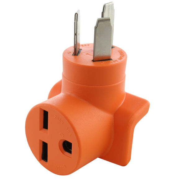 Orange right-angle range outlet adapter by AC WORKS®