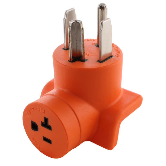 AC WORKS® Orange Right Angle 90 Degree Adapter