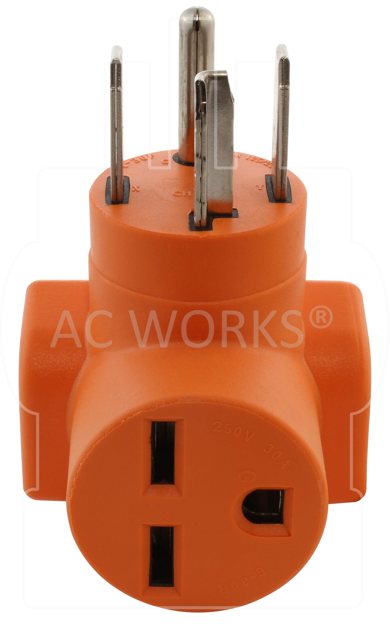 AC WORKS 30A 250V 3-Prong 6-30P Plug to 6-15/20 20A 250V HVAC/Power  tools/EV charging Adapter (Flexible W/ 20A Breaker)