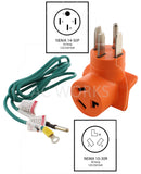 NEMA 14-50P Range Plug to NEMA 10-30R Old Style Dryer Outlet
