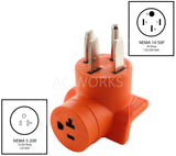 NEMA 14-50P Range Plug to NEMA 5-20R Household Outlet Adapter