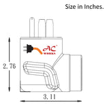 AC WORKS® 15/20 Amp Gas Range Adapter Specification Drawing