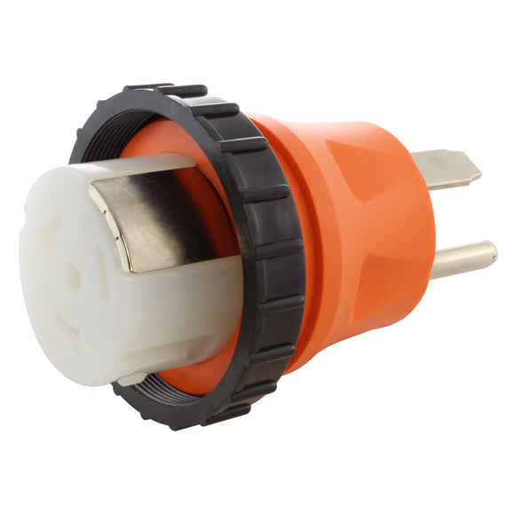 AC WORKS® Orange RV Marine Locking Adapter