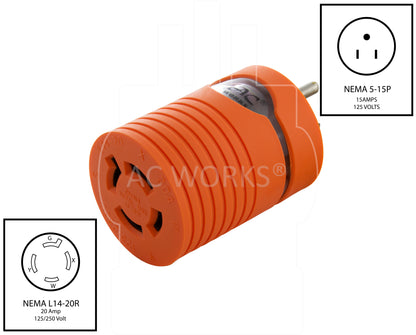 Household Plug to NEMA L14-20 Connector