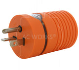 Orange Compact Adapter with Power Indicator Light Rated for 2500W