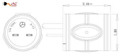 AC WORKS® AC Connectors, AD615L615, 250 Volt Locking Adapter, Plug Adapter