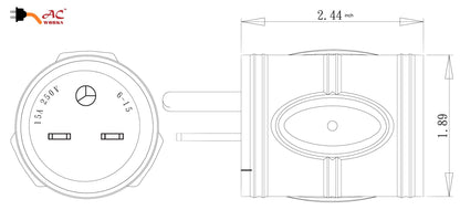 AC WORKS® AC Connectors, AD615L615, 250 Volt Locking Adapter, Plug Adapter