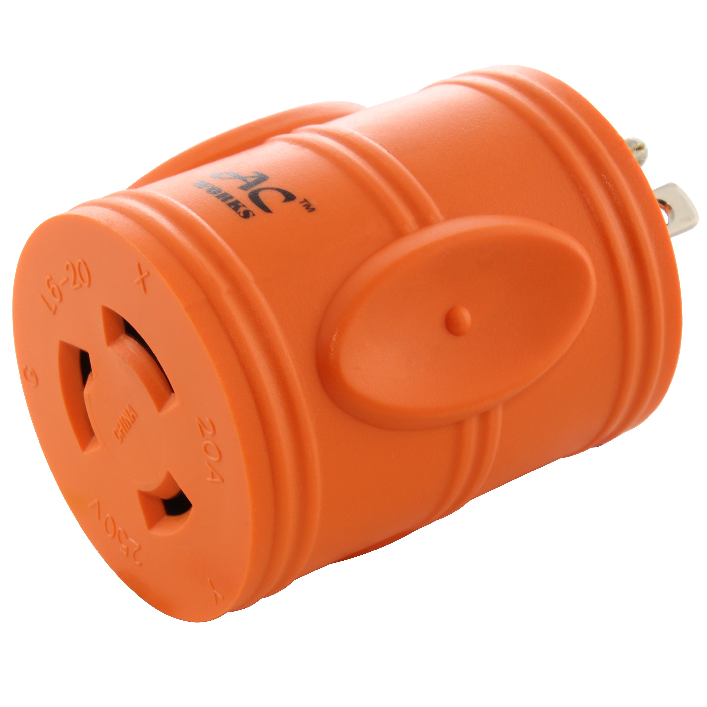 AC WORKS® [AD620L620] Adapter NEMA 6-20P 20A 250V Plug to NEMA L6-20R 20A 250V Locking Connector