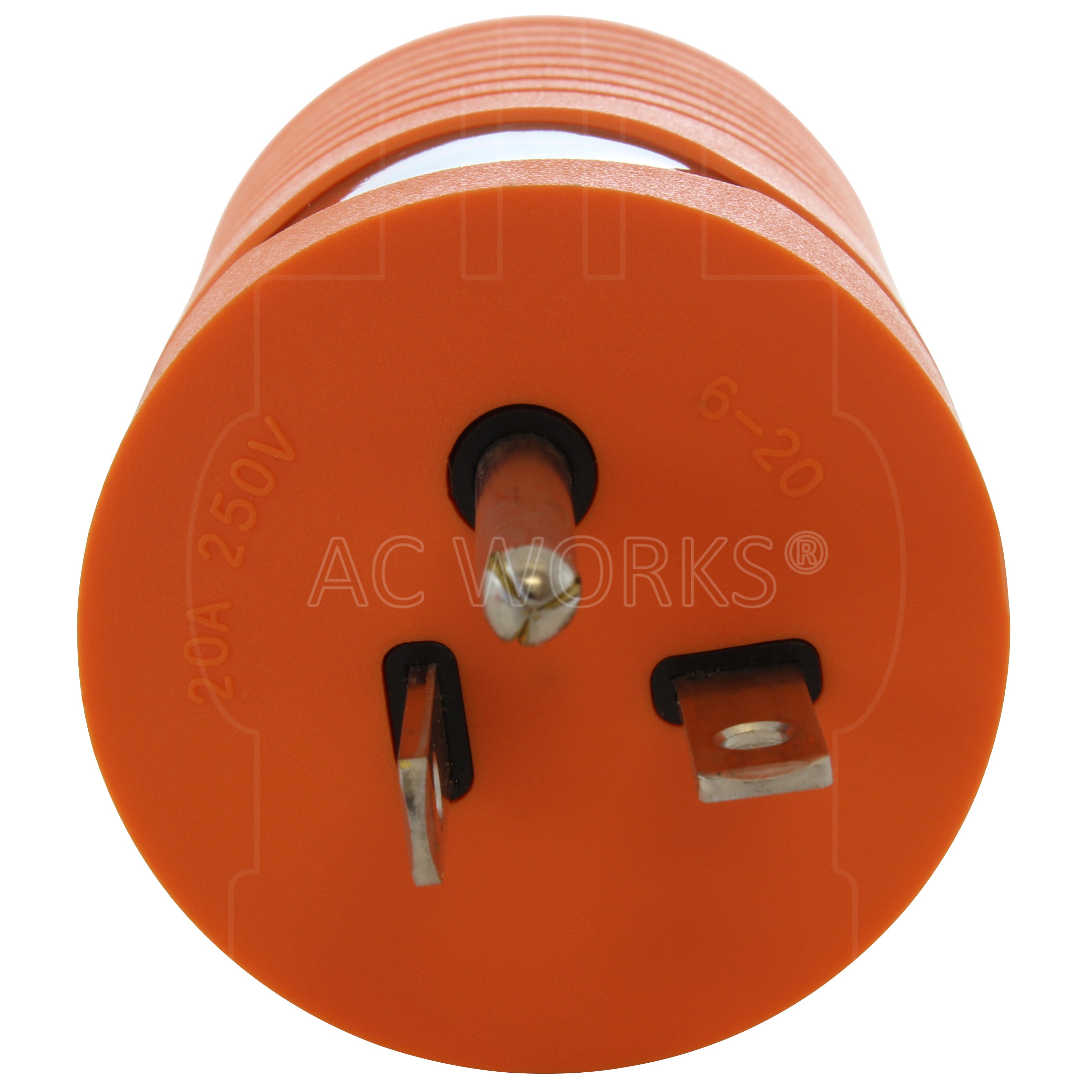 AC WORKS® NEMA 6-20P 20A 250V to L6-20R 20A 250V Locking Adapter