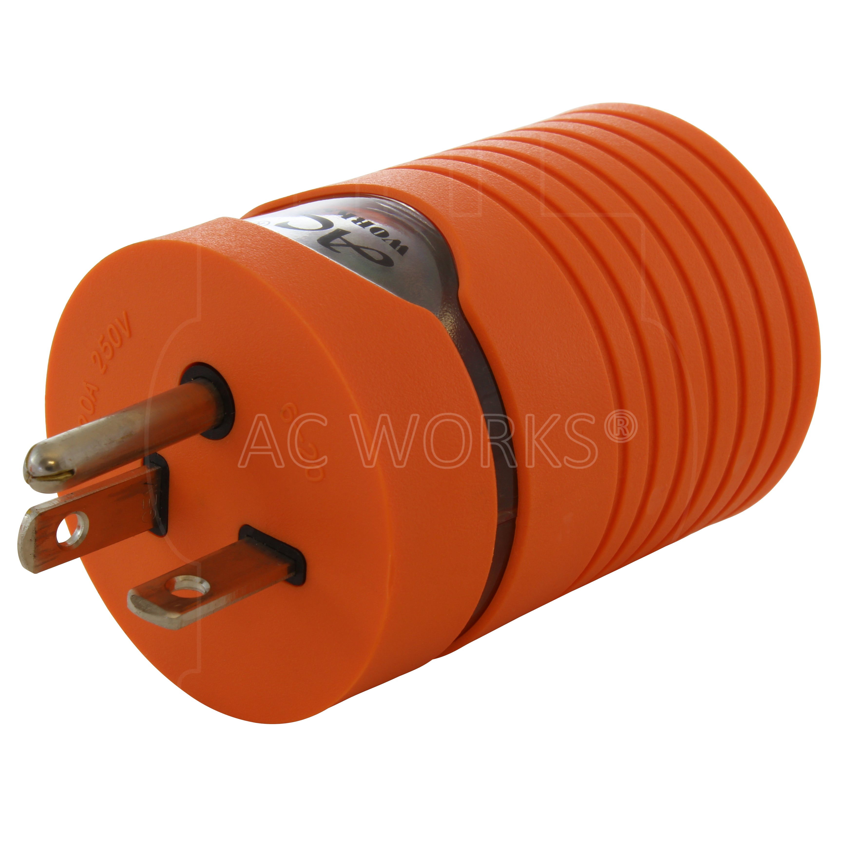 AC WORKS® NEMA 6-20P 20A 250V to L6-20R 20A 250V Locking Adapter