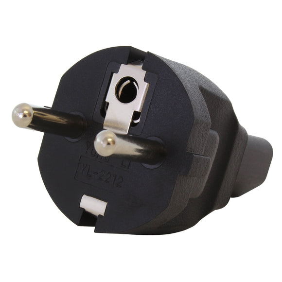 AC WORKS® [ADEUC13] Type E European CEE7 Schuko Plug to IEC C13 Connector