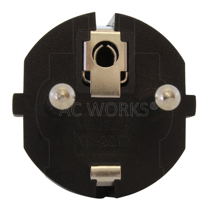 AC WORKS® [ADEUC13] Type E European CEE7 Schuko Plug to IEC C13 Connector