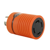 AC WORKS® [ADL1420L1430] 20A 4-Prong 125/250V L14-20P Plug to L14-30R 30A 4-Prong 125/250V Connector