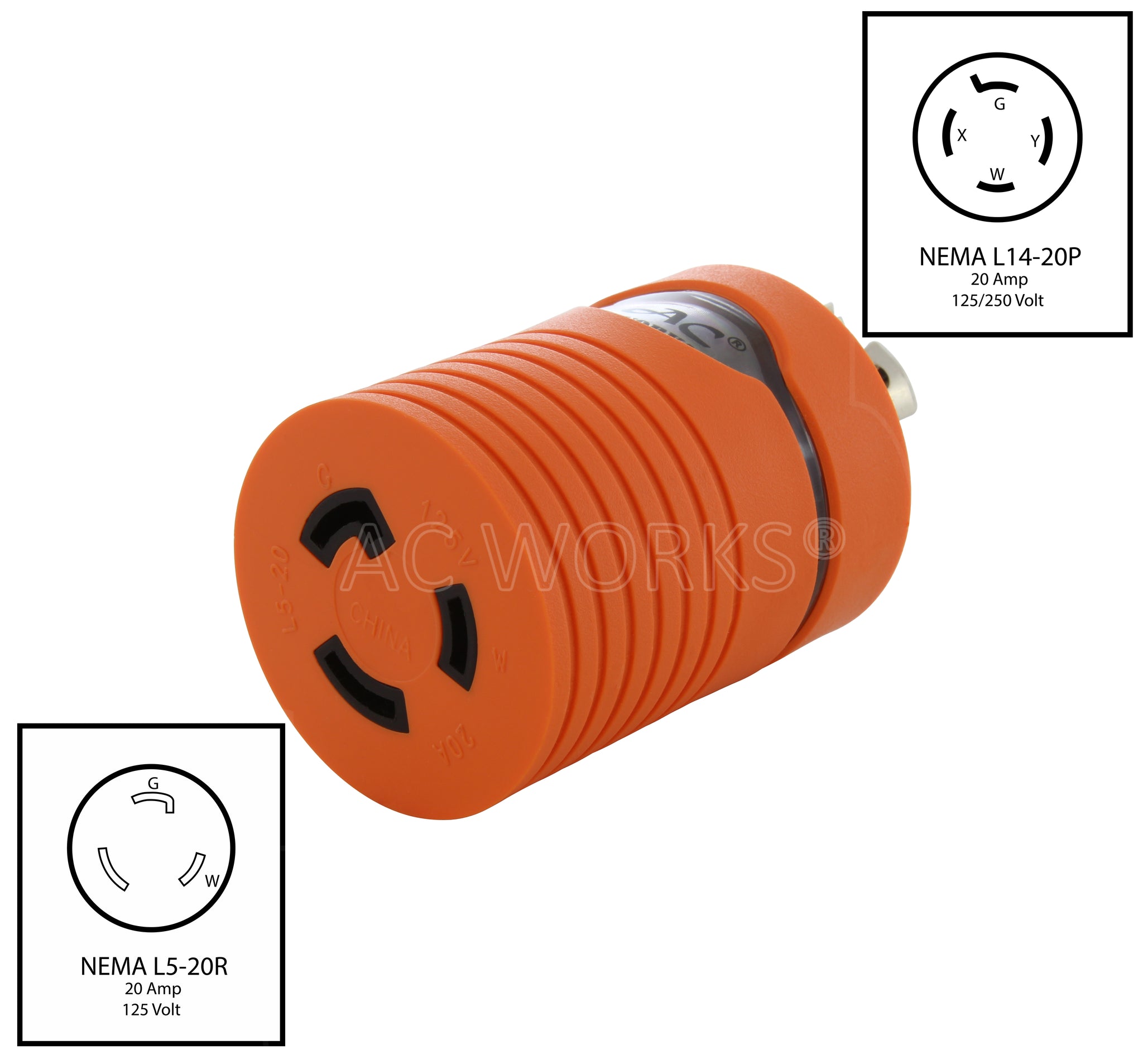 Connettore Bloccante Per Generatori Spina Industriale NEMA L14-20P 20A 125/ 250V - 4 Poli, Maschio, Resistente All'acqua, Nera Connettore Maschio 20a 250v - Foto 3