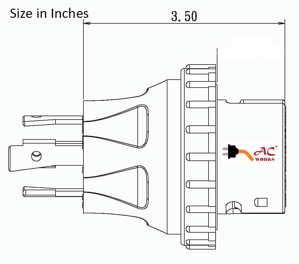 AC WORKS® RV Generator Locking Adapter Specification Drawing